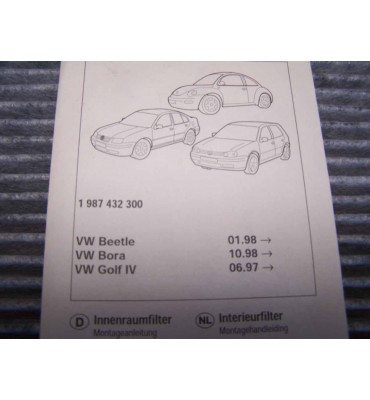 VW Golf/ Beetle/ Bora Innenraumfilter